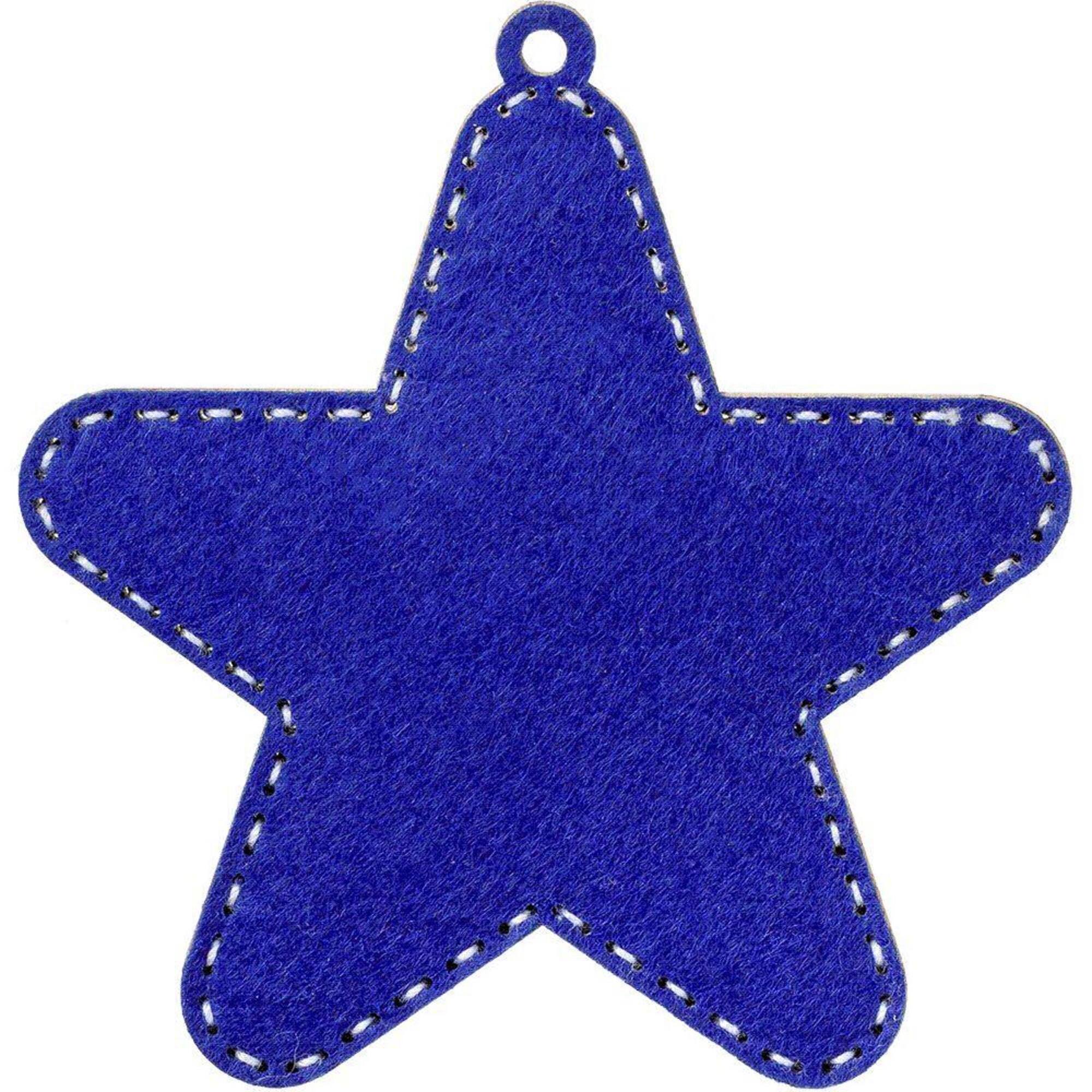Wonderland Crafts Blue Star Bead Embroidery on Wood Kit